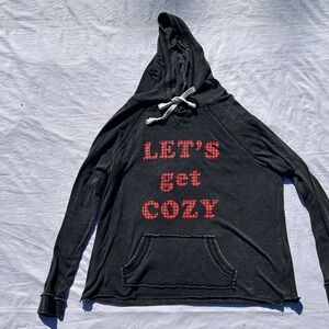 Grayson/Threads Women Black Hoodie with Red Text Size XL